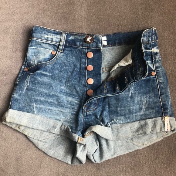 One Teaspoon Harlet High Rise Denim Short, 25 - Picture 4 of 8